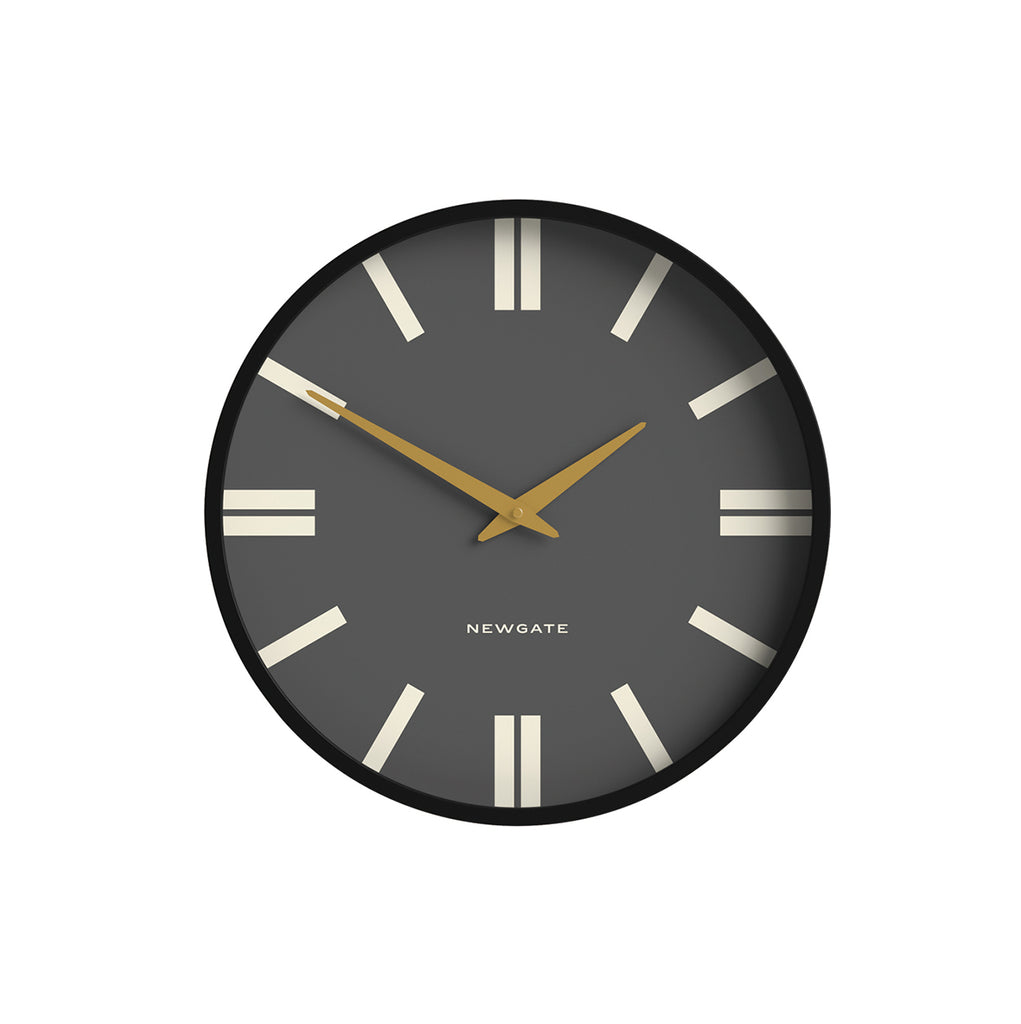 Plaza-wall clock — black & lumber