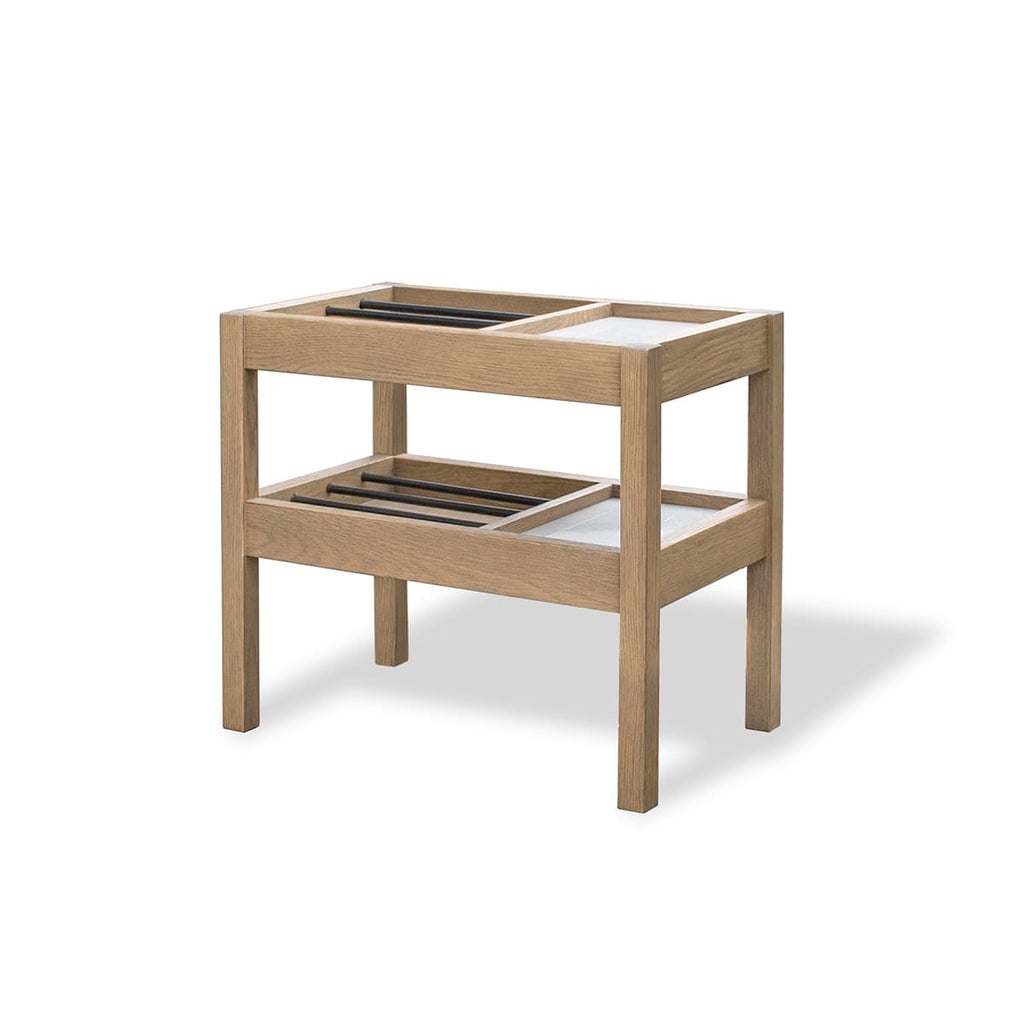 BUEL SIDE TABLE — black & lumber